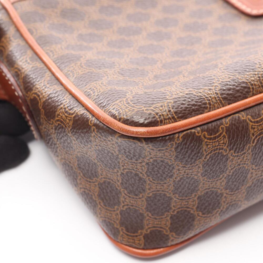 Celine Brown Leather Macadam Shoulder Canvas Bag - Picture 9 of 9